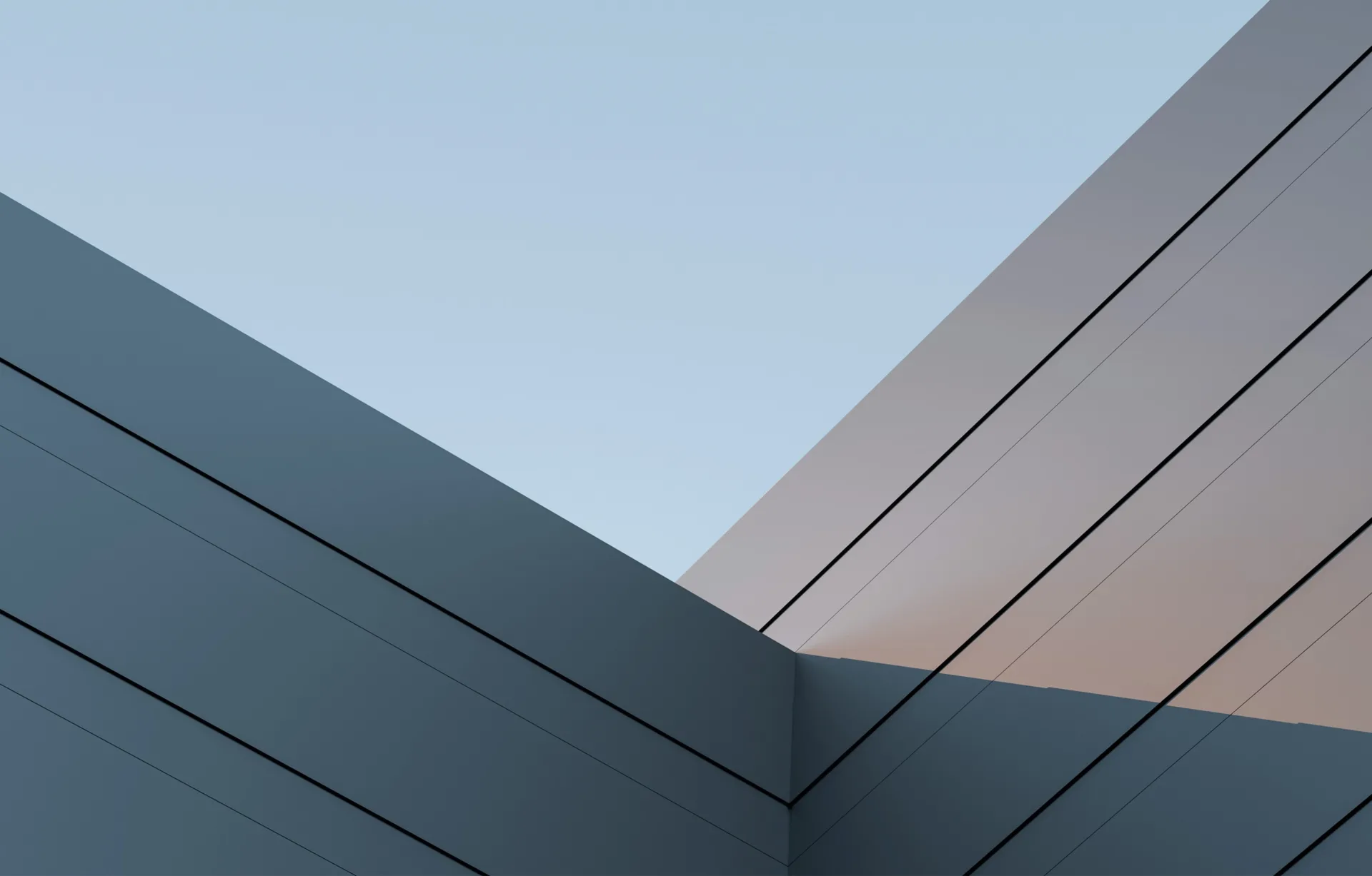 structure architecturale sur fond de ciel bleu